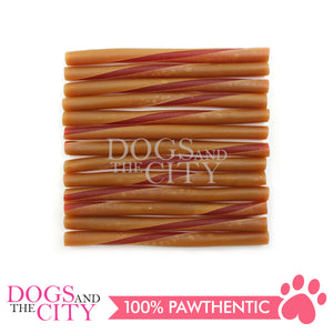 KIND REWARDS 9637 Bare Bones 50pcs Twist Sticks Peanut Butter 100% Rawhide Free Dog Treats 275g