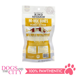 KIND REWARDS 9897-24 No Hide Bones Peanut Butter 4" 100% Rawhide Free With Real Peanut Butter Inside Medium 66g