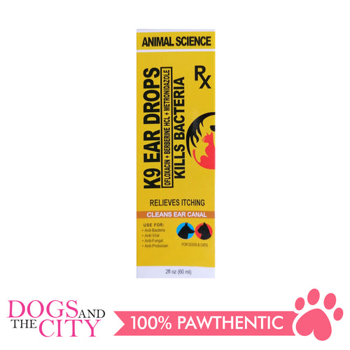 Animal Science K9 Ear Drops 60ml - Dogs And The City Online