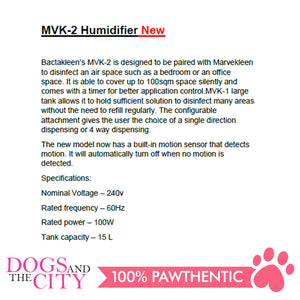 BACTAKLEEN MVK-2 Humidifier Safe for Humans and Pets