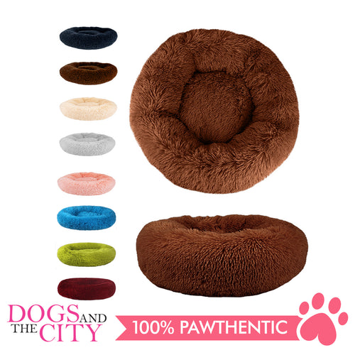 BM Donut Calming Pet Bed, Faux Fur Washable Bed for Pets, Marshmallow Cat or Dog Round Bed 40x40x20cm