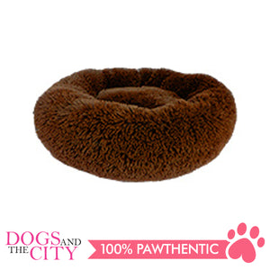 BM Donut Calming Pet Bed, Faux Fur Washable Bed for Pets, Marshmallow Cat or Dog Round Bed 80x80x26cm
