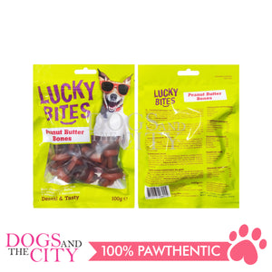 LUCKY BITES BN006 Peanut Butter Chew Bones Dog Treats 100g