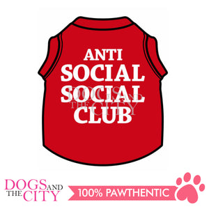 Doggie Star Anti Social Club Red Dog T-Shirts