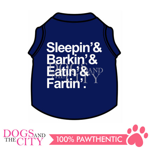 Doggie Star Sleeping Barking Eating Farting Navy Blue Dog T-Shirts