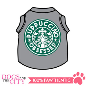 DOGGIESTAR Puppuccino Obsessed - Gray Pet Shirt