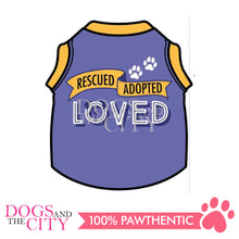 Load image into Gallery viewer, DOGGIESTAR Rescued Adopted Loved - Purple Pet Shirt
