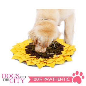 DGZ Pet Sniffing Mat Sunflower Cushion Treasure Hunt Interactive Snuffle Dog Mat 48x48cm