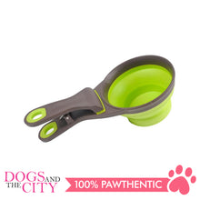 Load image into Gallery viewer, DGZ Collapsible Pet Scoop Silicone Measuring Cups Bag Clip and Travel Bowl for Cat and Dog LARGE