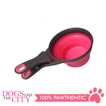 Load image into Gallery viewer, DGZ Collapsible Pet Scoop Silicone Measuring Cups Bag Clip and Travel Bowl for Cat and Dog SMALL