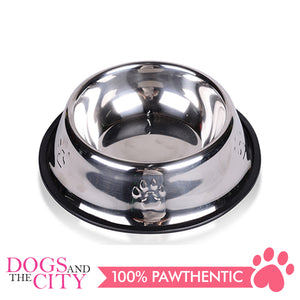 DGZ Stainless Steel Pet Bowl with Paw Embosed 22cm