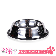 Load image into Gallery viewer, DGZ Stainless Steel Pet Bowl with Paw Embosed 18cm