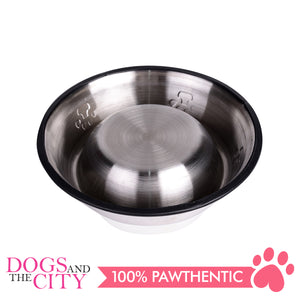 DGZ Stainless Steel Pet Bowl with Paw Embosed 18cm