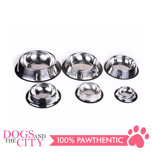 DGZ Stainless Steel Pet Bowl with Paw Embosed 22cm