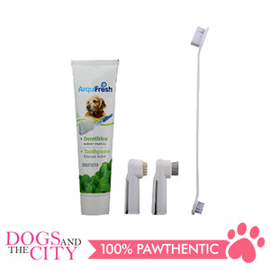 ARQUIVET Dog Toothpaste 100g and Toothbrush Set, Removes Food Debris, Super Easy Cleaning, Dental Care Set for Dog, with 2 Finger Toothbrushes