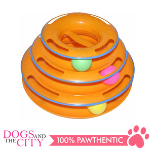 DGZ Painted Three-layer Puzzle Cat Play Plate Interactive Cat Toy 25cm