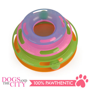 DGZ Rainbow Three-Layer Puzzle Interactive Cat Toy with Balls 25cm