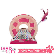 Load image into Gallery viewer, DGZ Round Feather Cat Toy Play Plate 25cm