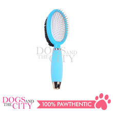 Load image into Gallery viewer, DGZ LG326 Large Double-Sided Pet Brush with Silicone Handle 12cm for Dog and Cat