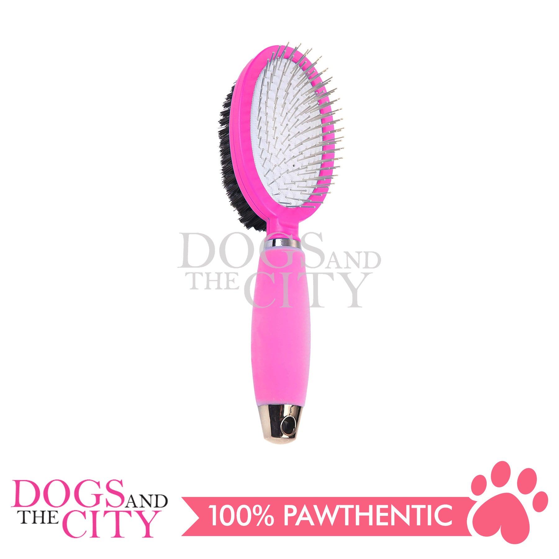 DGZ LG326 Large Double-Sided Pet Brush with Silicone Handle 12cm