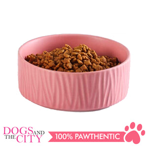 Dgz Nordic Ceramic Textured Pet Bowl 400ml Small 13cmx5cm for Dog and Cat
