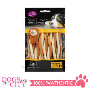 Endi E004 Dual flavor Milky Twists Dog Treats(Milk and Cheese flavor) 80G - All Goodies for Your Pet