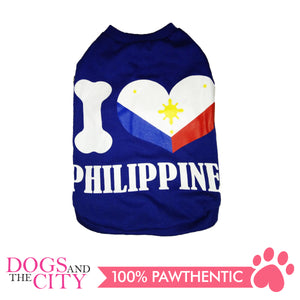 Doggiestar I Love Philippines Blue T-Shirt for Dogs - All Goodies for Your Pet