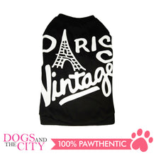 Load image into Gallery viewer, Doggiestar Paris Vintage Black T-Shirt for Dogs - All Goodies for Your Pet