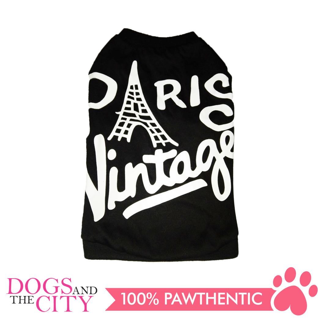 Doggiestar Paris Vintage Black T-Shirt for Dogs - All Goodies for Your Pet