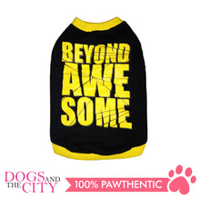 Load image into Gallery viewer, Doggiestar Beyond Awesome Black T-Shirt for Dogs - All Goodies for Your Pet