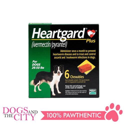 Heartgard Plus Chewable Tablets for Dogs, 12kg to 22kg (6 chewables) - Dogs And The City Online