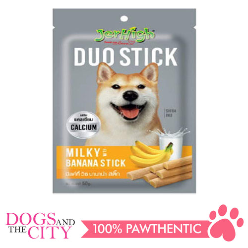JerHigh Duo Milky with Banana Stick 50g - Dogs And The City Online