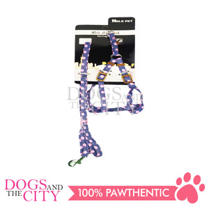 JX HJLH2021 1.0cm Printed Adjustable Pet Harness and Leash for Small Dog and Cat