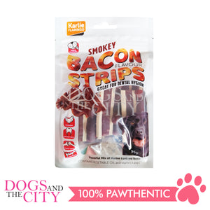 KARLIE FLAMIINGO Smoky Bacon Strips Twists Dental Dogs Treats 95g