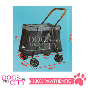 WM LD007M 4 Wheels Foldable Pet Stroller up to 55lbs for Dog and Cat