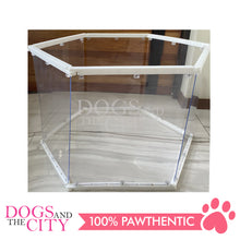 Load image into Gallery viewer, M-BABY Patented Transparent Modern ACRYLIC Pet Playpen Portable Model 45CM High 6 Panels for Dog and Cat