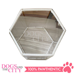 M-BABY Patented Transparent Modern ACRYLIC Pet Playpen Portable Model 45CM High 6 Panels for Dog and Cat