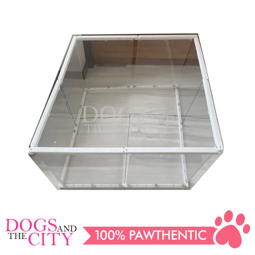 M-BABY Patented Transparent Modern ACRYLIC Pet Playpen Portable Model 45cm high 8 Panels for Dog and Cat