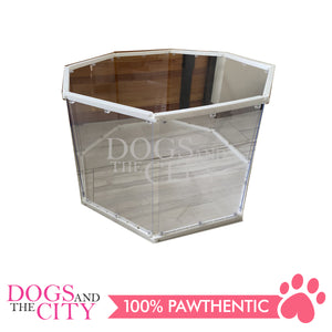 M-BABY Patented Transparent Modern ACRYLIC Pet Playpen Portable Model 45cm high 8 Panels for Dog and Cat