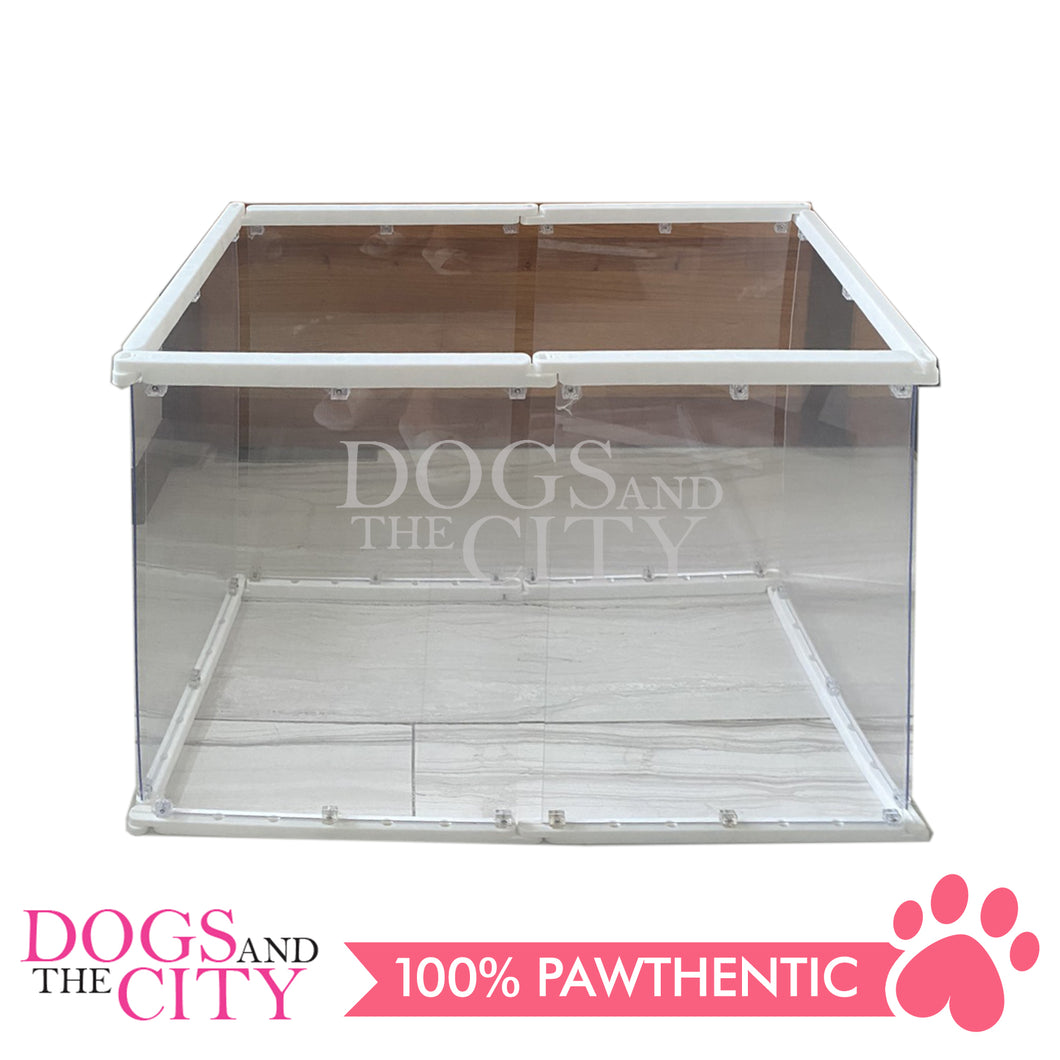 M-BABY Patented Transparent Modern ACRYLIC Pet Playpen Portable Model 66CM high 6 Panels for Dog and Cat