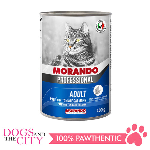 Morando Professional CAT Food Adult Pate Canned Tuna and Salmon 400g (3 cans)