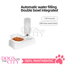 Load image into Gallery viewer, MRCT Automatic Pets Water Feeder with Rotating Tilted Cat/Dog Bowl Small 25x24.5x13.9cm