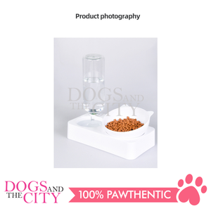 MRCT Automatic Pets Water Feeder with Rotating Tilted Cat/Dog Bowl Small 25x24.5x13.9cm