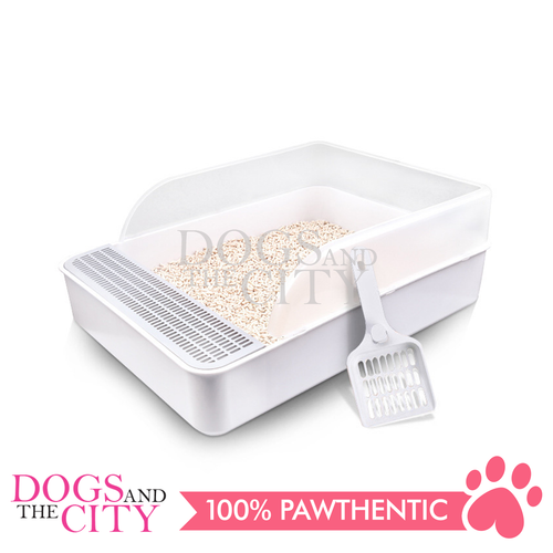 MRCT Cat Litter Box Open Space White Small 40*26*14cm