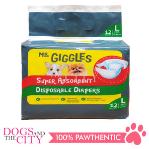 Mr. Giggles Dog Female Absorbent Disposable Diapers 12pcs/pack