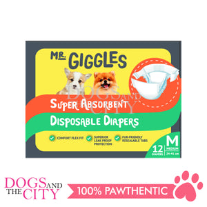 Mr. Giggles Dog Female Absorbent Disposable Diapers 12pcs/pack
