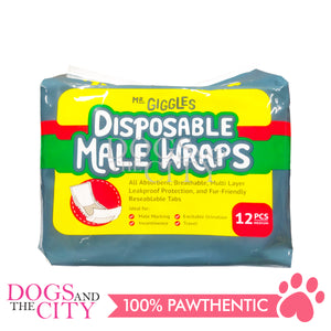 Mr. Giggles Dog Male Absorbent Wraps 12pcs/pack
