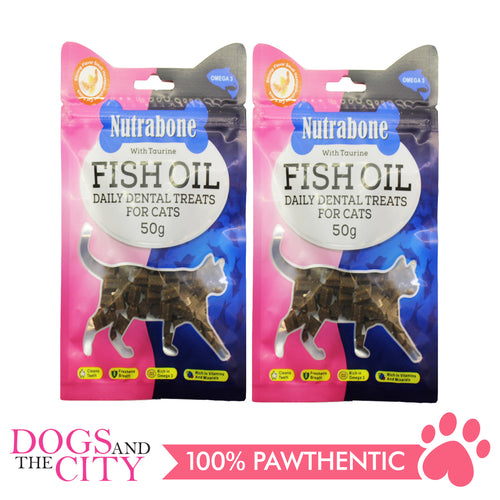 Nutrabone U019 Fish Oil Daily Dental Treats for CATS - Shrimp Flavor 50g (2 packs) - All Goodies for Your Pet