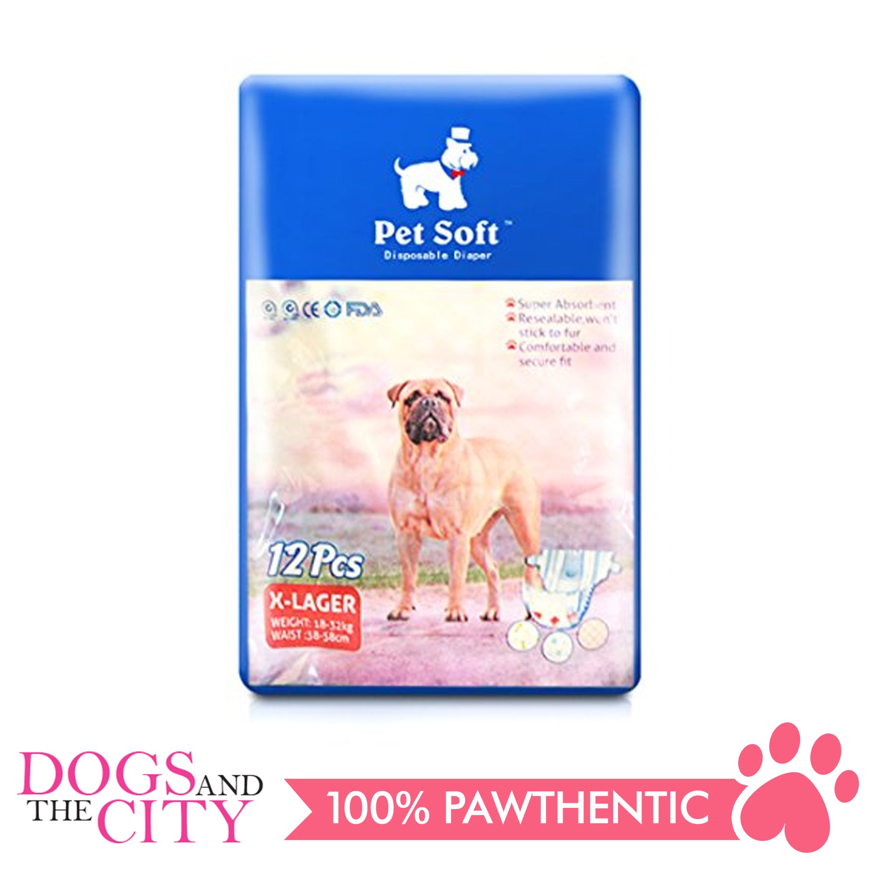 Pet Soft Disposable Diaper XL 12'S