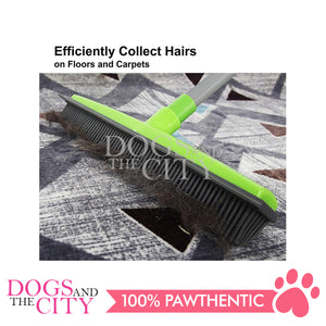 PAWISE 11570 Pet Hair Rubber Broom Soft Bristle with Adjustable Handle